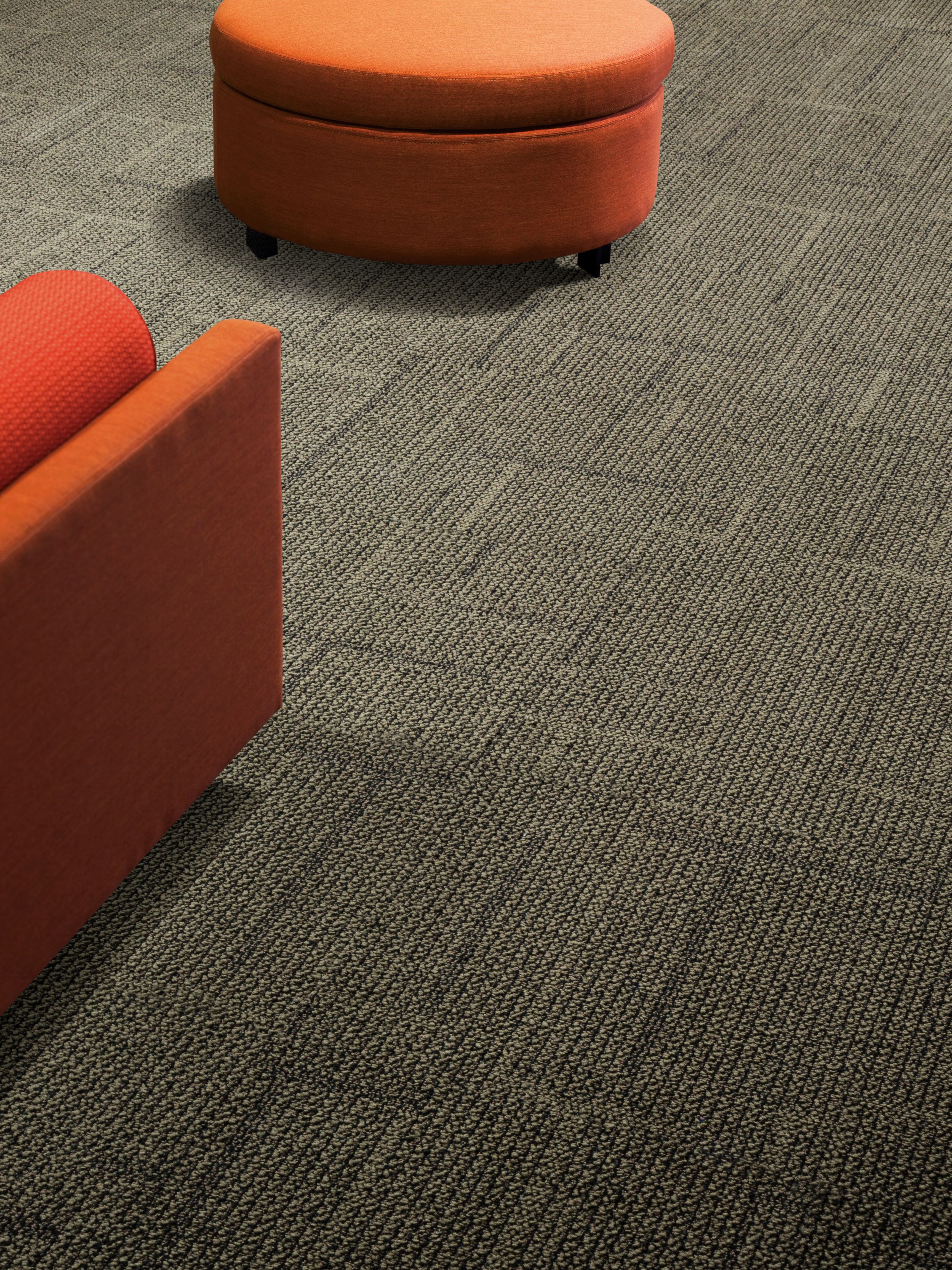 Interface Furrows II carpet tile detail with red chair image number 2
